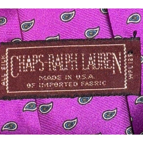 VTG Chaps Ralph Lauren 100% Silk Neck Tie USA Made Night Out Happy Hour Wedding - Picture 6 of 6